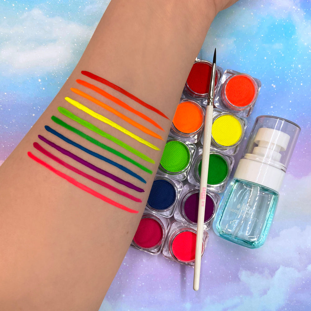 UV NEON BUNDLE: 10 LINERS + BRUSH + SPRAY BOTTLE