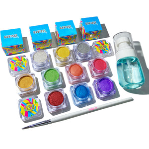 METALLICS BUNDLE: 10 LINERS + BRUSH + SPRAY BOTTLE