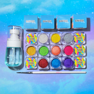 METALLICS BUNDLE: 10 LINERS + BRUSH + SPRAY BOTTLE